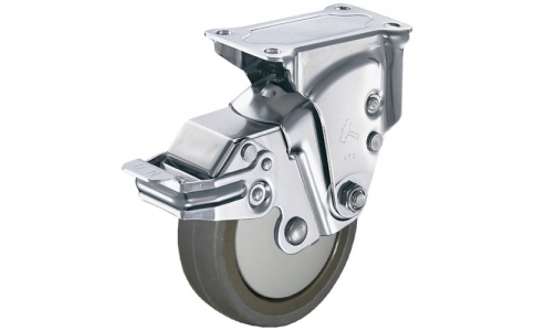 HAMMER CASTER 錘牌 935 SER-UZ100SD23-鏈球全不銹鋼靠墊E固定SP導電聚氨酯100mm線徑2.3