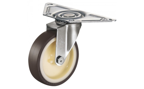 HAMMER CASTER 錘牌 220S0E-UB 100-鏈球全不銹鋼角E型自由聚氨酯B車100mm