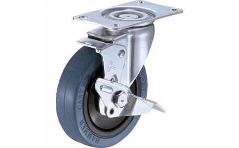 HAMMER CASTER 錘牌 靜系列E型自在SP付橡膠車100mm